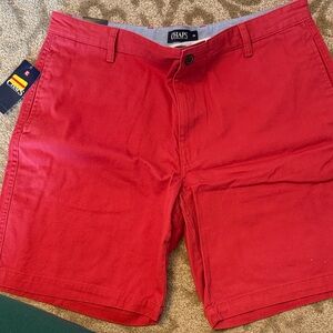 Chaps Men's Vibrant Red Flat Front Shorts